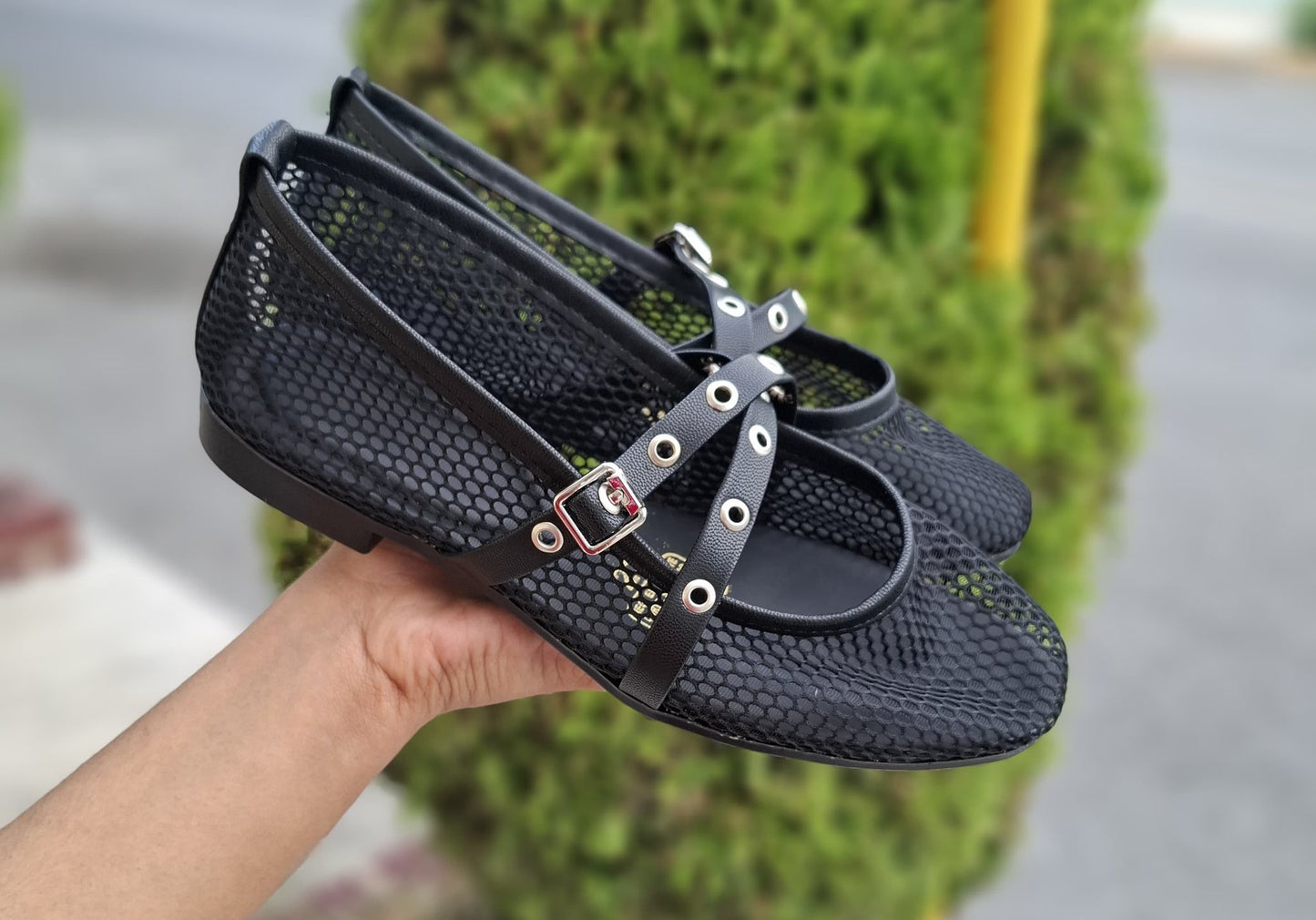 Amara Ballerinas Mesh Negro